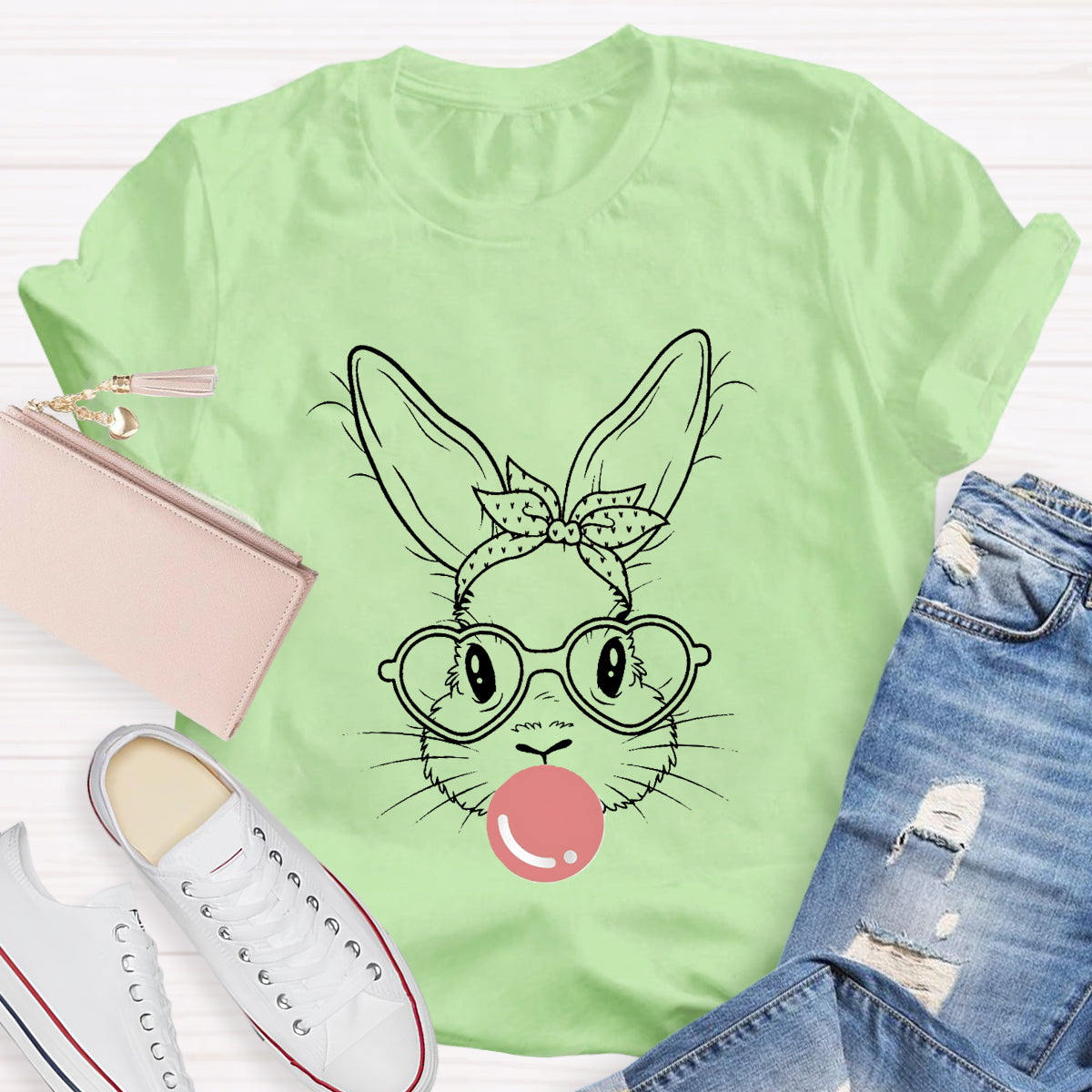 Bunny With Leopard Bandana T-Shirt