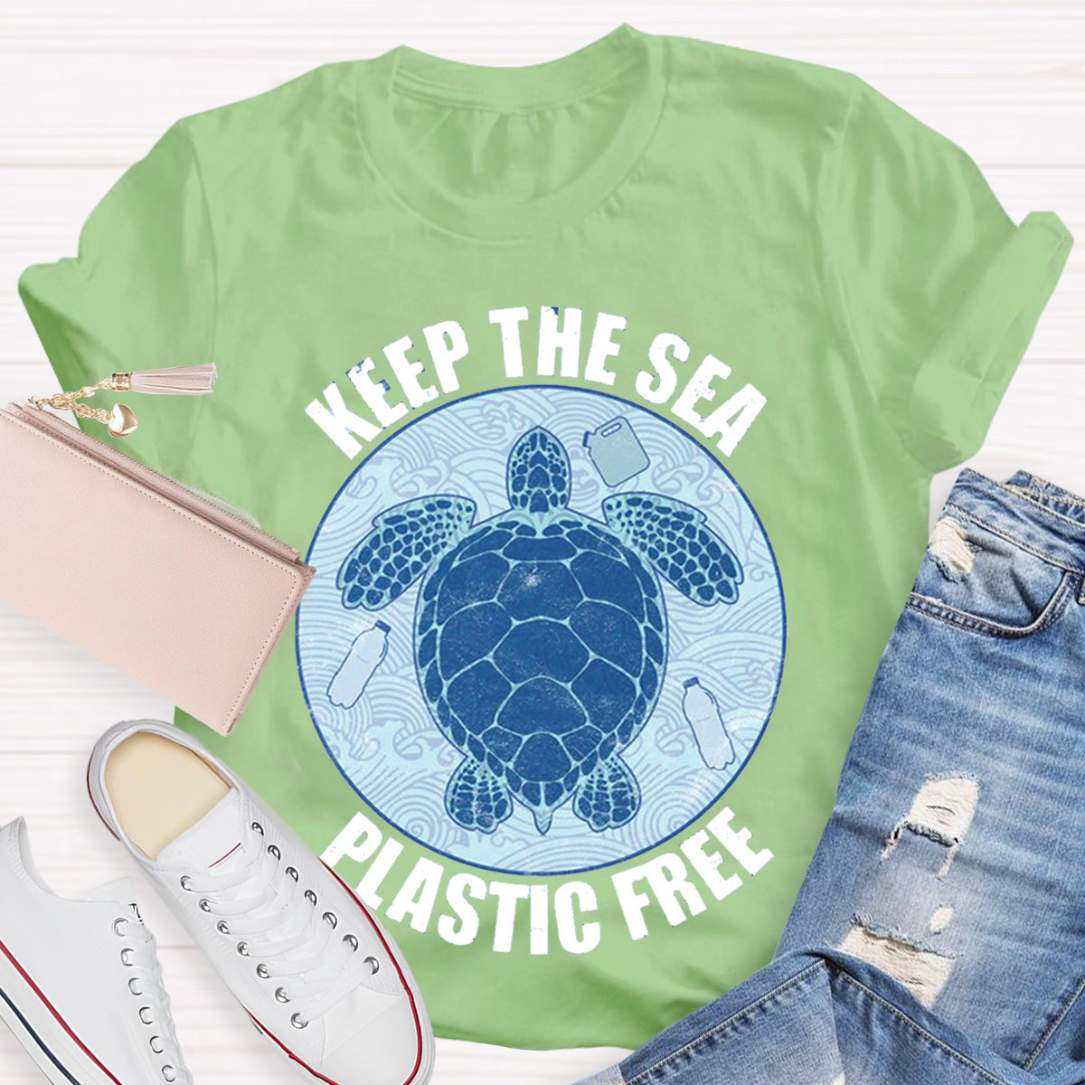 Keep Sea and Plastic Free Teacher T-Shirt
