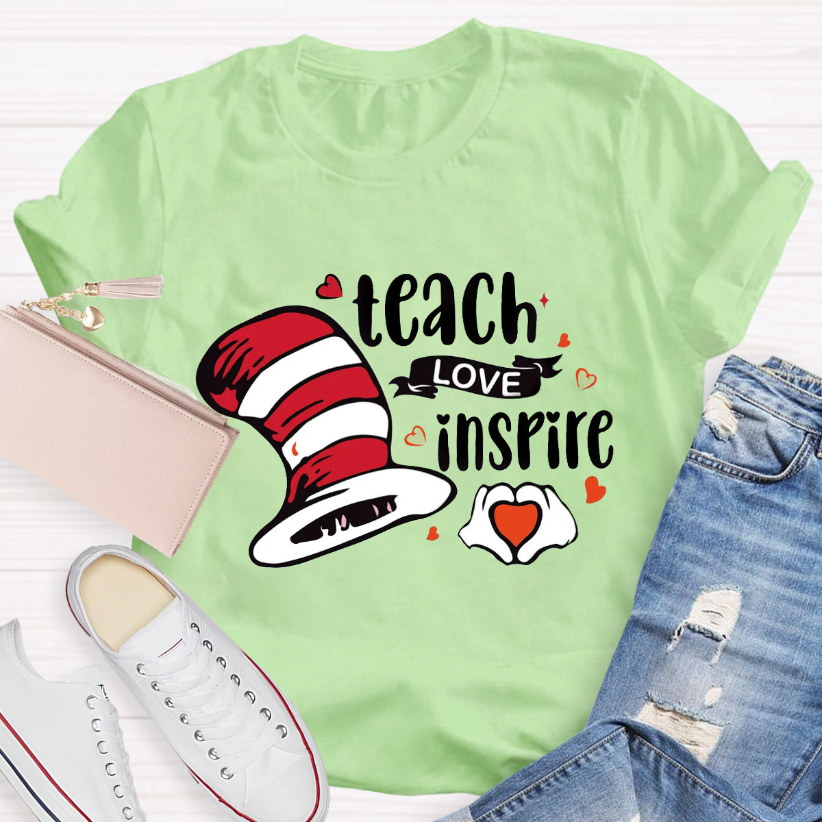 Teach Love Inspire Children's Books Teacher T-Shirt