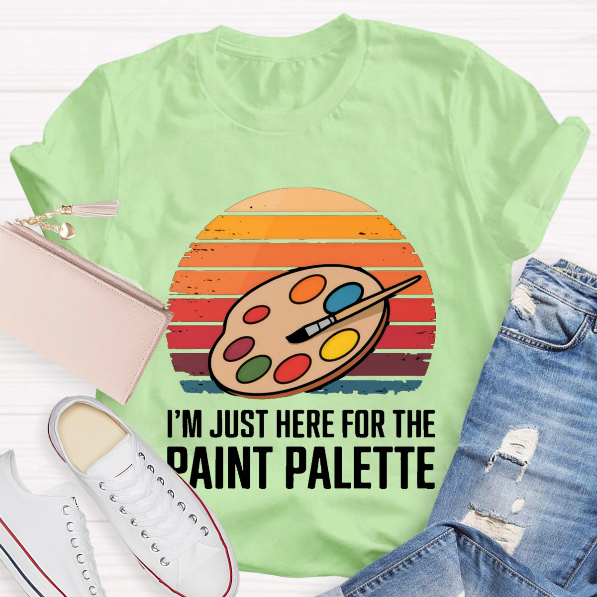 I'M Just Here For The Paint Palette Art Teacher T-Shirt