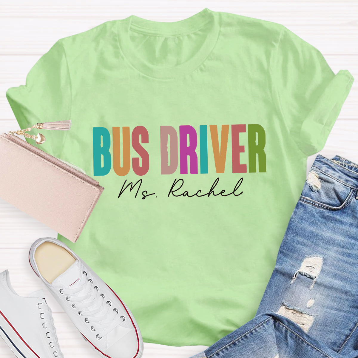 Personalized School Bus Driver Name T-Shirt