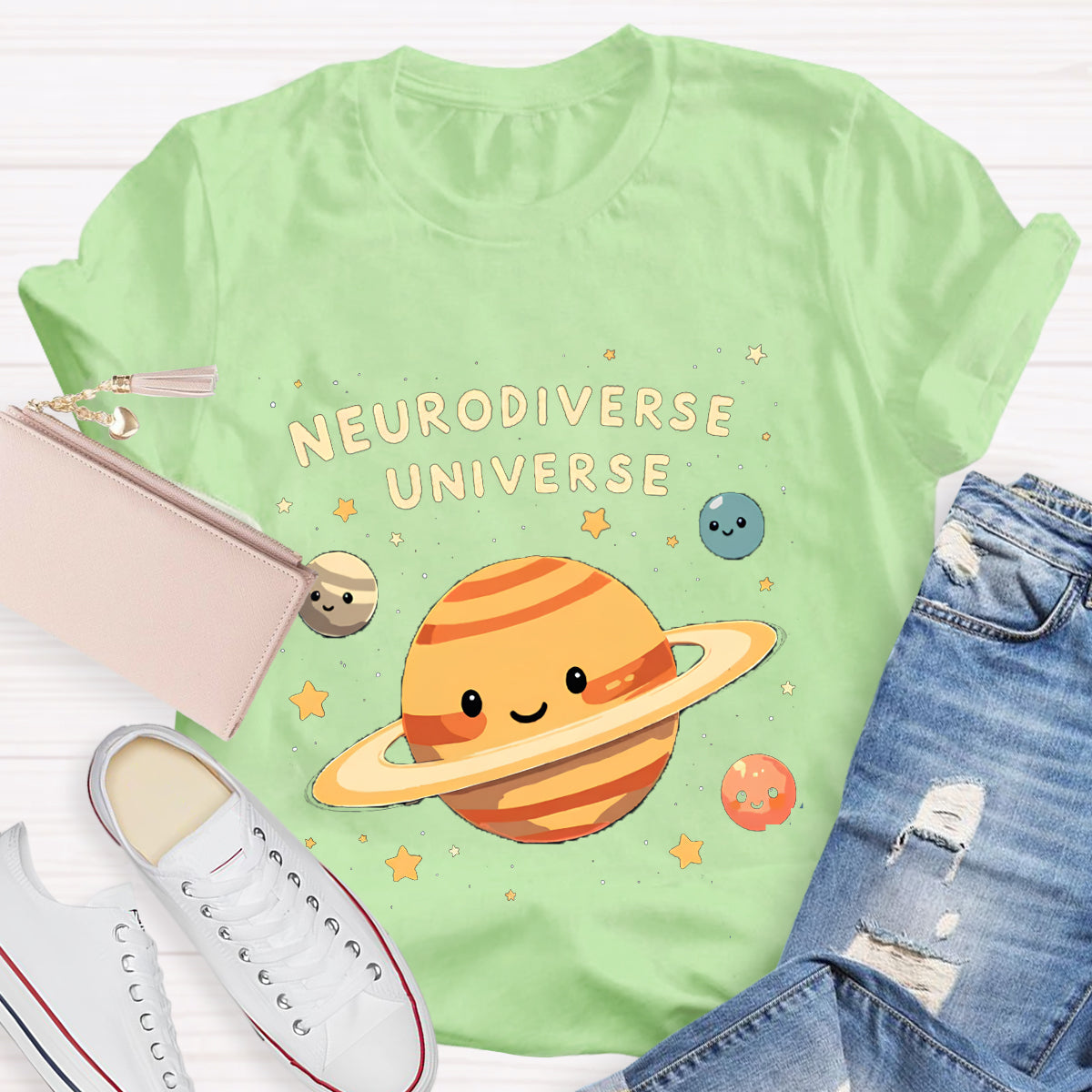 Autism Awareness Neurodiverse Universe Teacher T-Shirt