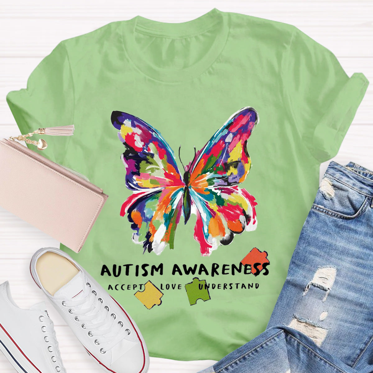 Autism Awareness Accept Understand Love Teacher T-Shirt