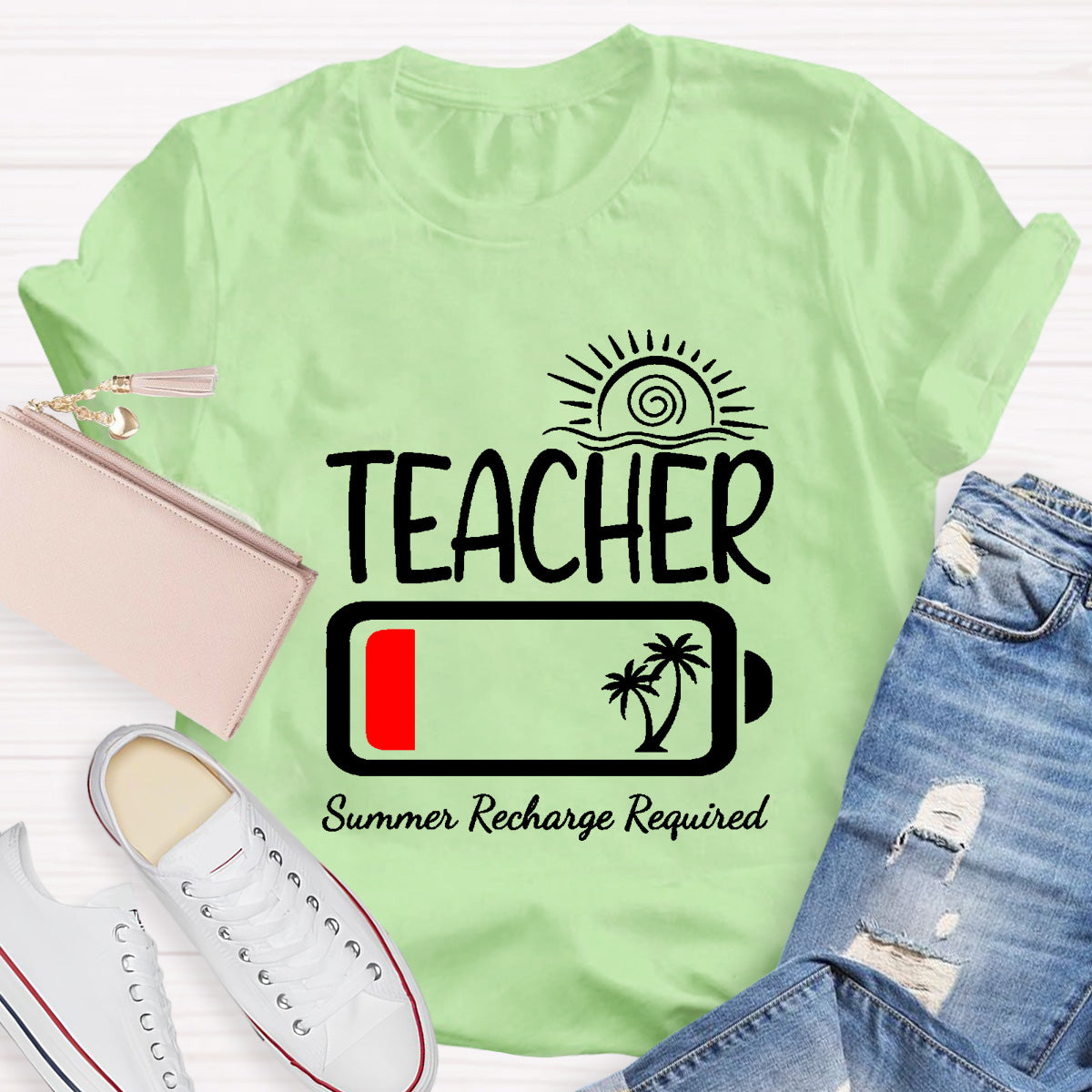 Summer Recharge Required Teacher T-Shirt