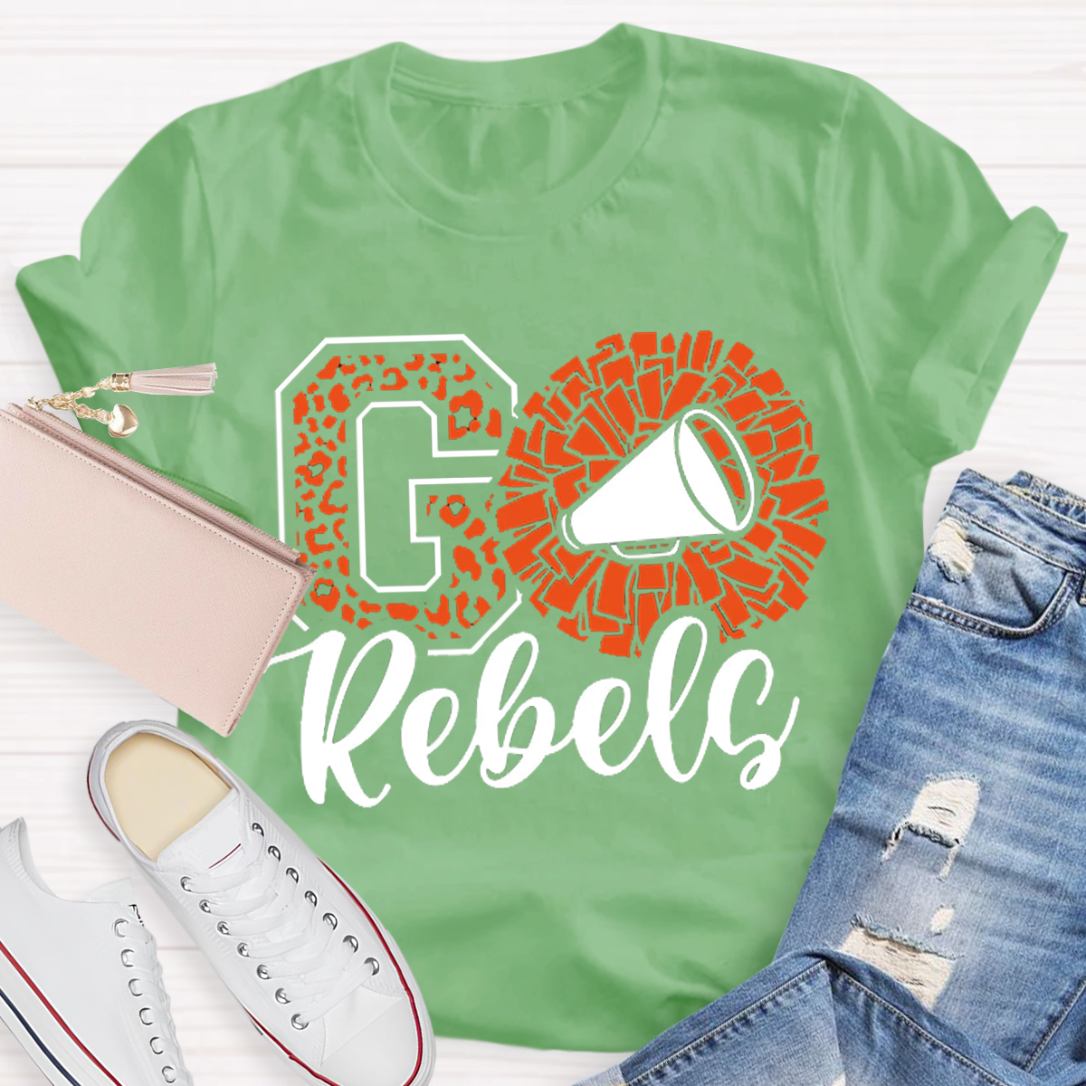 Leopards Rebels Cheer Little Mascot School Team Teacher T-Shirt