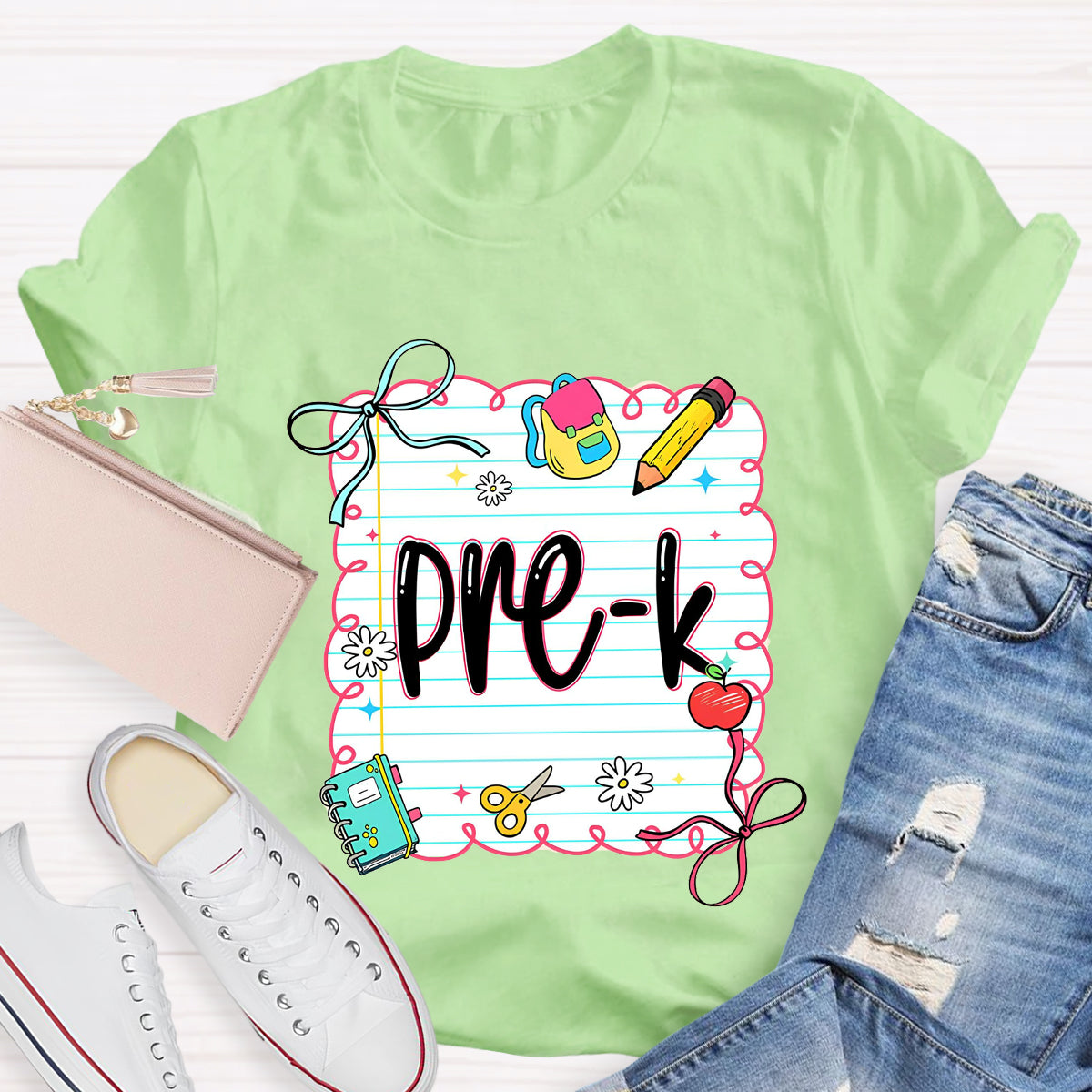 Personalized Grade Square Back To School Teacher T-Shirt