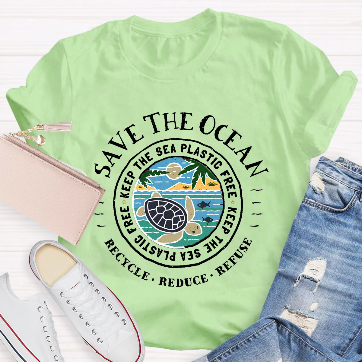 Save The Ocean Keep The Sea Plastic Free T-Shirt