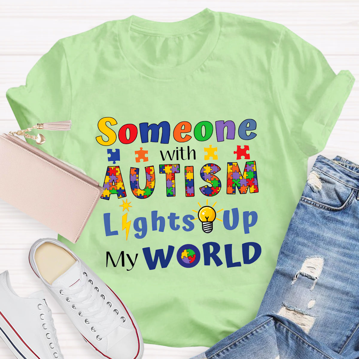 Someone With Autism Lights Up My World T-Shirt