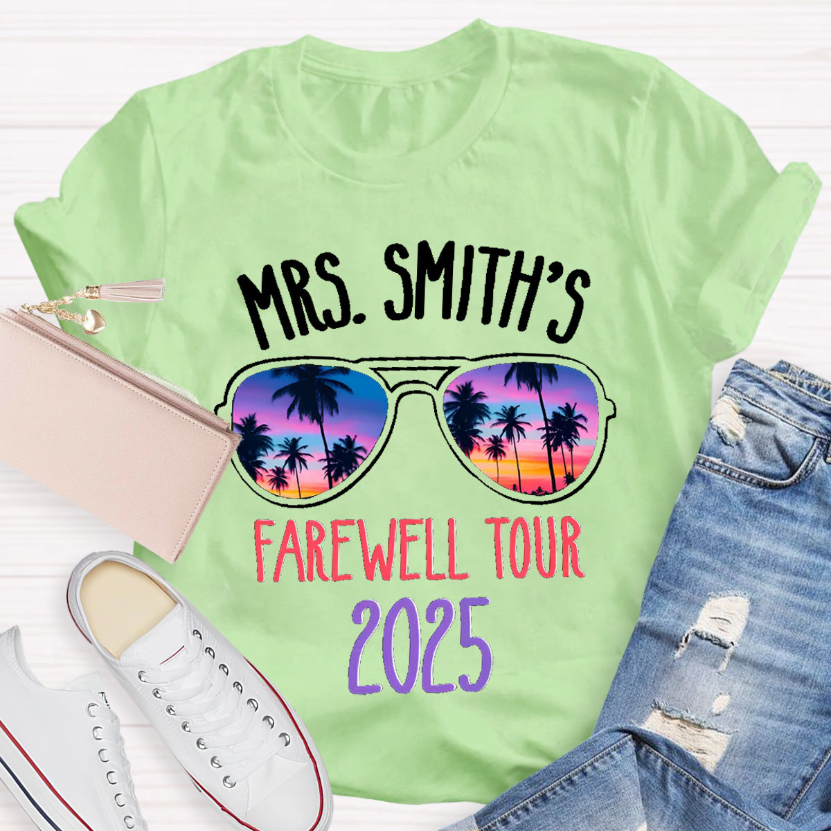 Personalized Name Farewell Tour Retirement Teacher T-Shirt