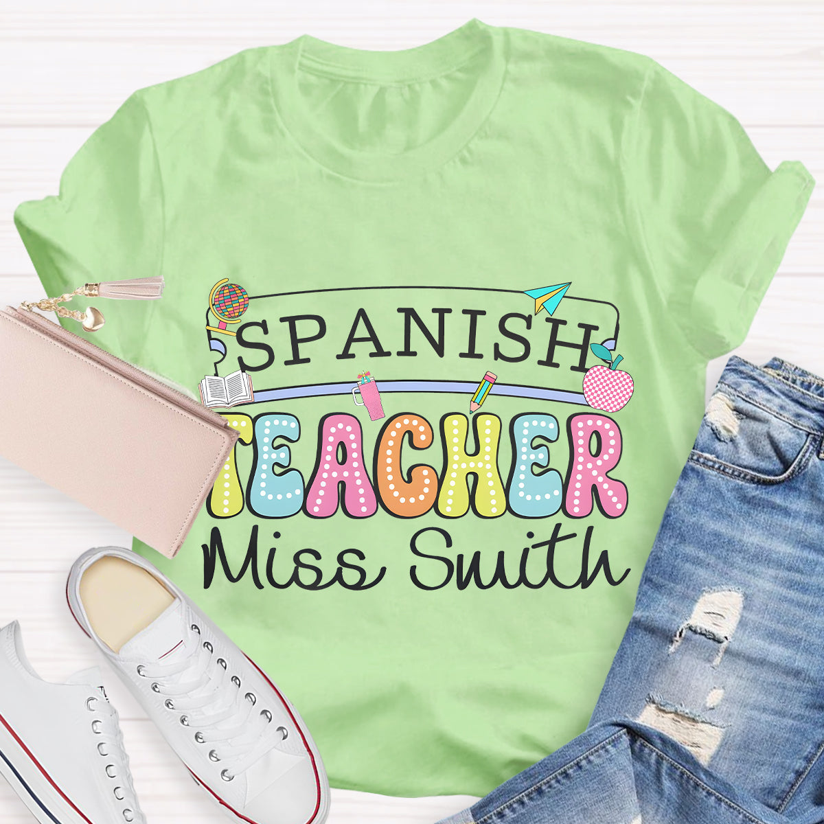 Personalized Spanish Teacher Name T-Shirt