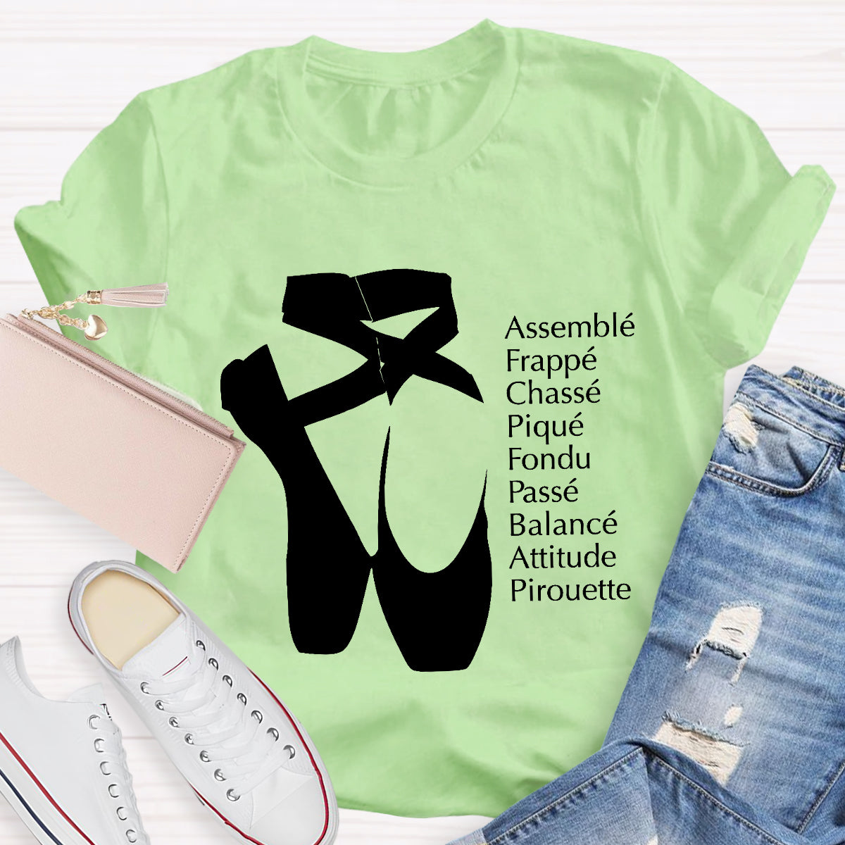Ballet Terms Classic Pointe Shoes Ballerina Dancer T-Shirt