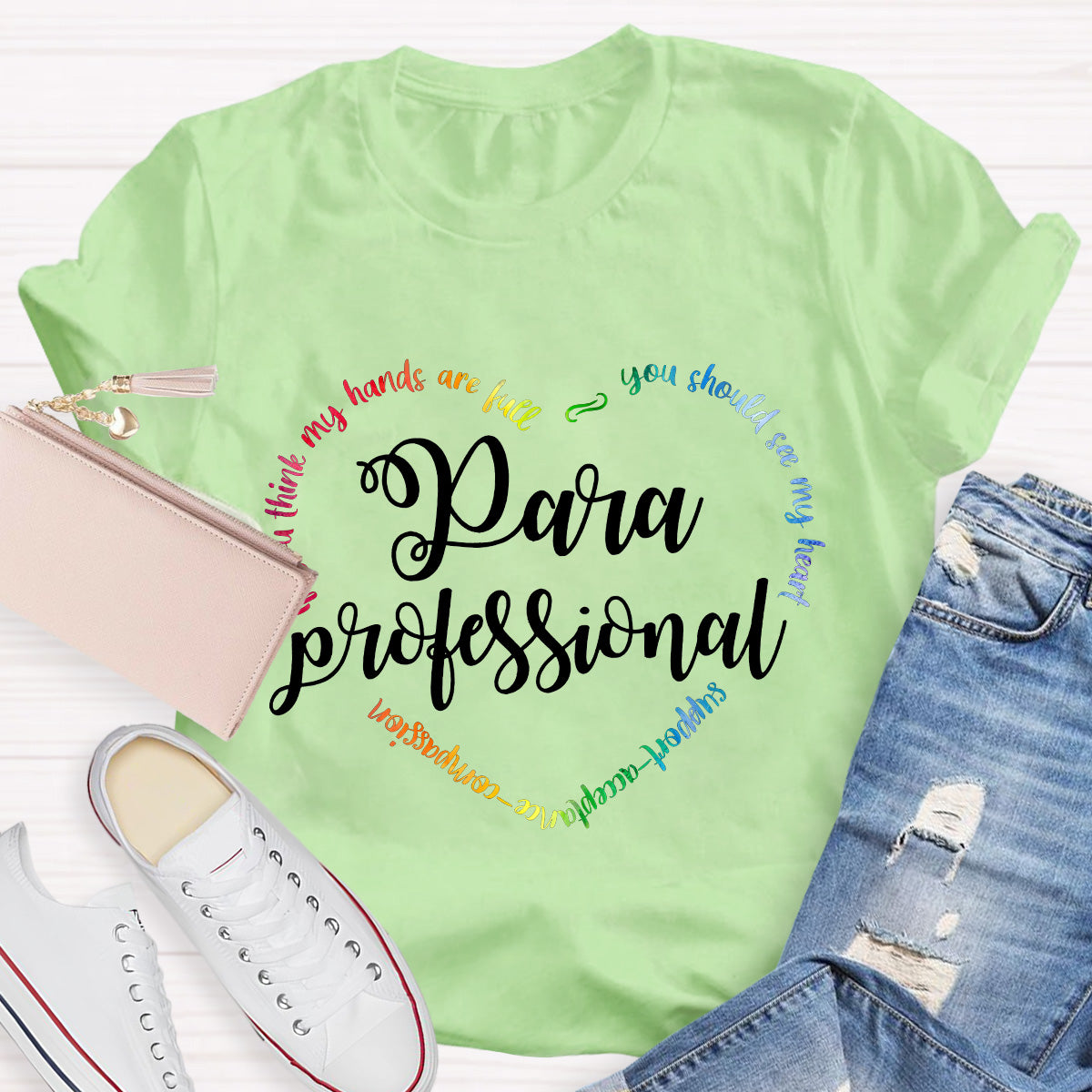You Should See My Heart Para Teacher Heart T-Shirt