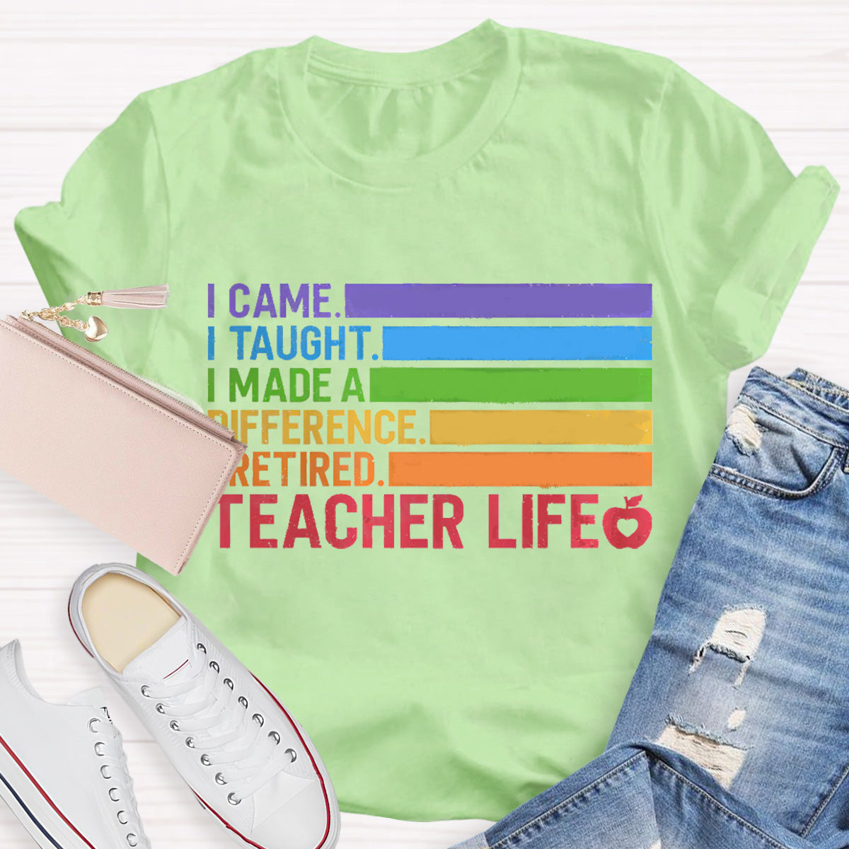 Teacher Life Red  Apple Teacher T-Shirt