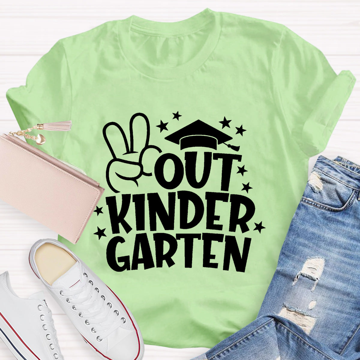 Personalized Grade Out Kinder Garten Teacher T-Shirt