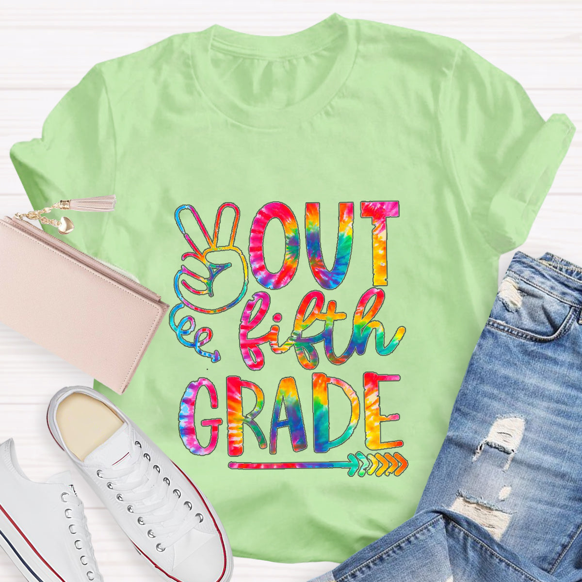 Personalized Grade Out Fifth Grade Teacher T-Shirt