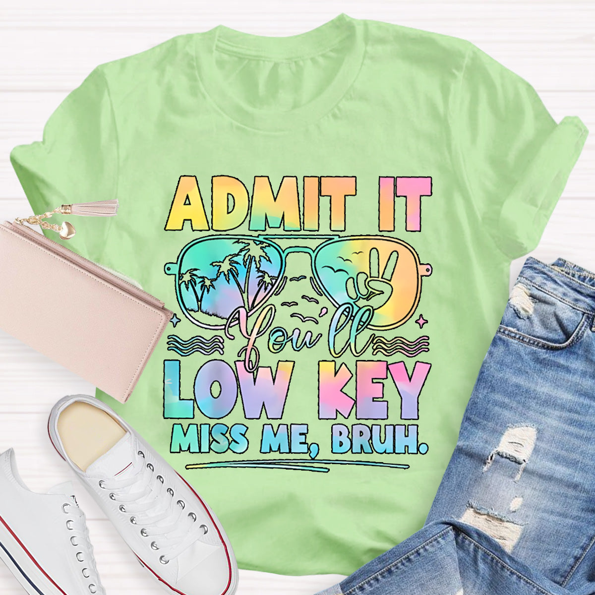 Low Key Miss Me Bruh Teacher T-Shirt