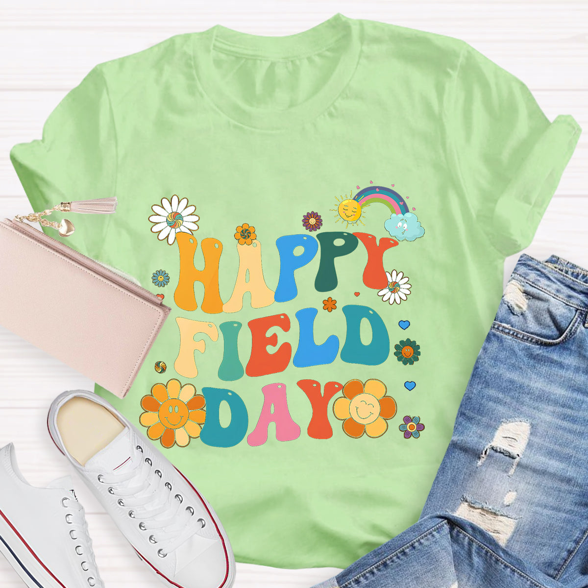 Happy Field Day Flower Teacher T-Shirt