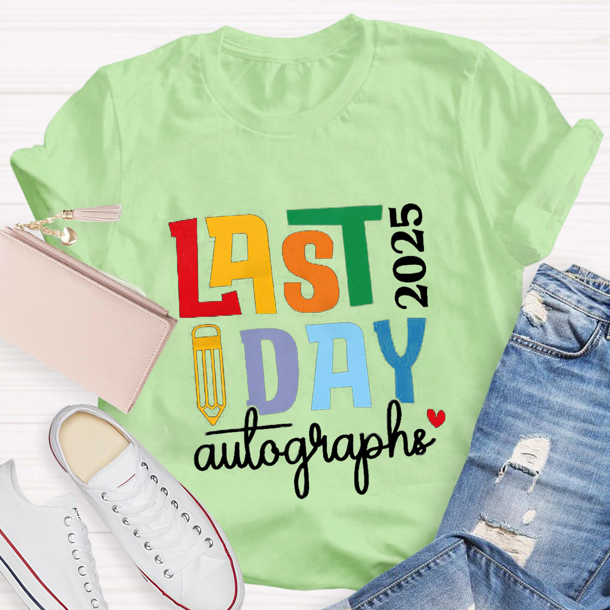 Personalized Year Last Day Pencil  Teacher T-Shirt