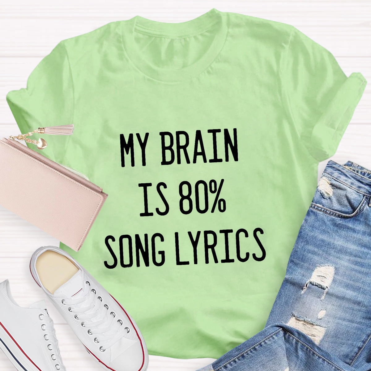 My Brain Is Eighty Percent Song Lyrics Teacher T-Shirt