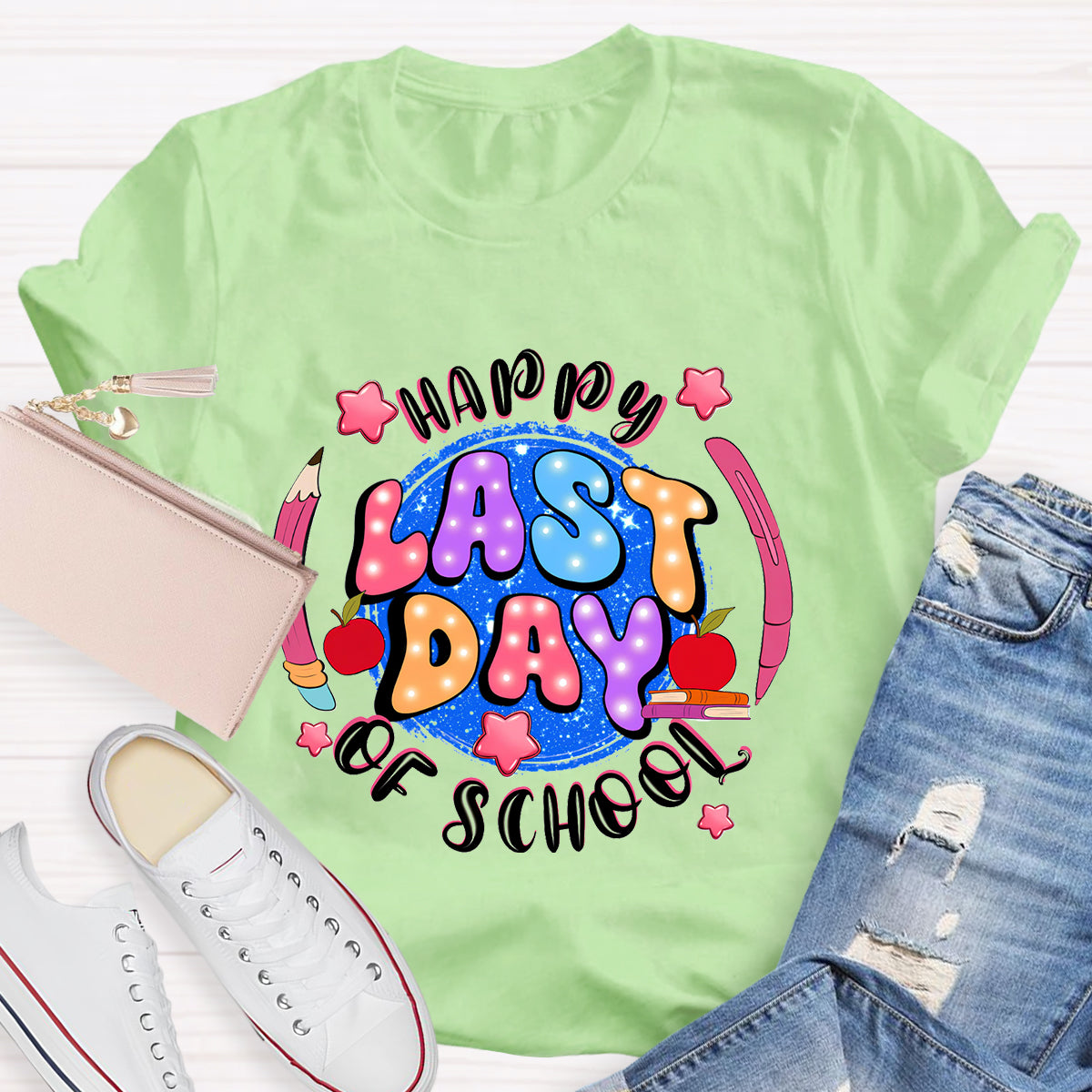 Happy Last Day Of School Planet Teacher T-Shirt