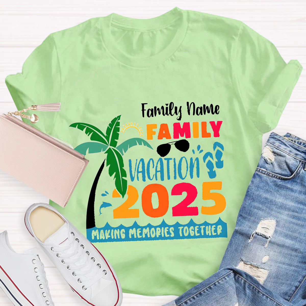 Personalized Family Name Vacation Teacher T-Shirt