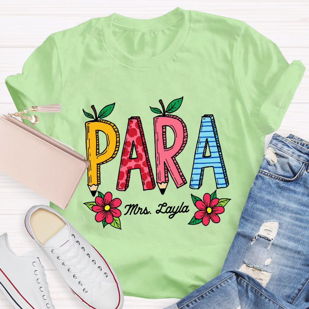 Personalized Paraprofessionals Teacher Name T-Shirt