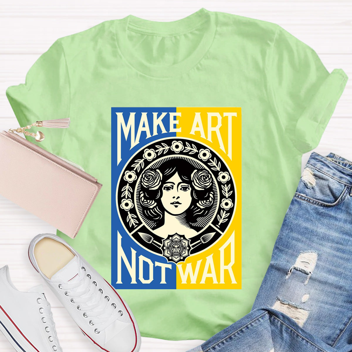 Make Art Not War Teacher T-Shirt