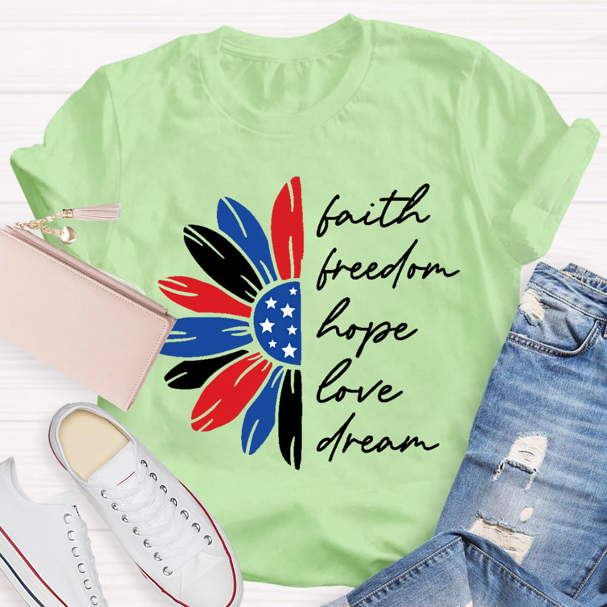 Freedom Hope Love Dream  Teacher T-Shirt
