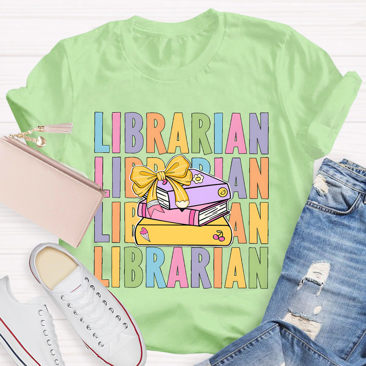 School Librarian With Books T-Shirt