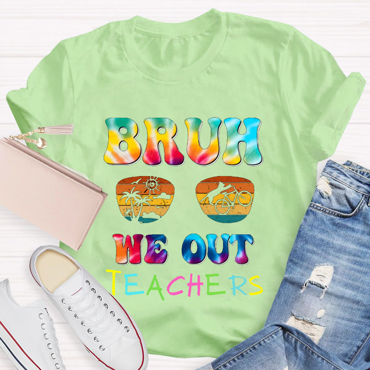 Bruh We Out Sunny Teacher T-Shirt
