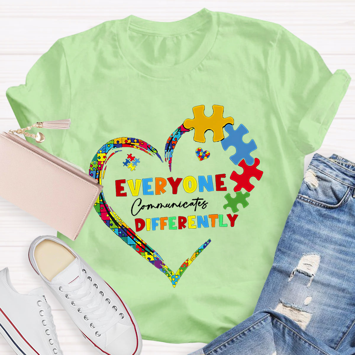 Everyone Communicates Differently Teacher T-Shirt