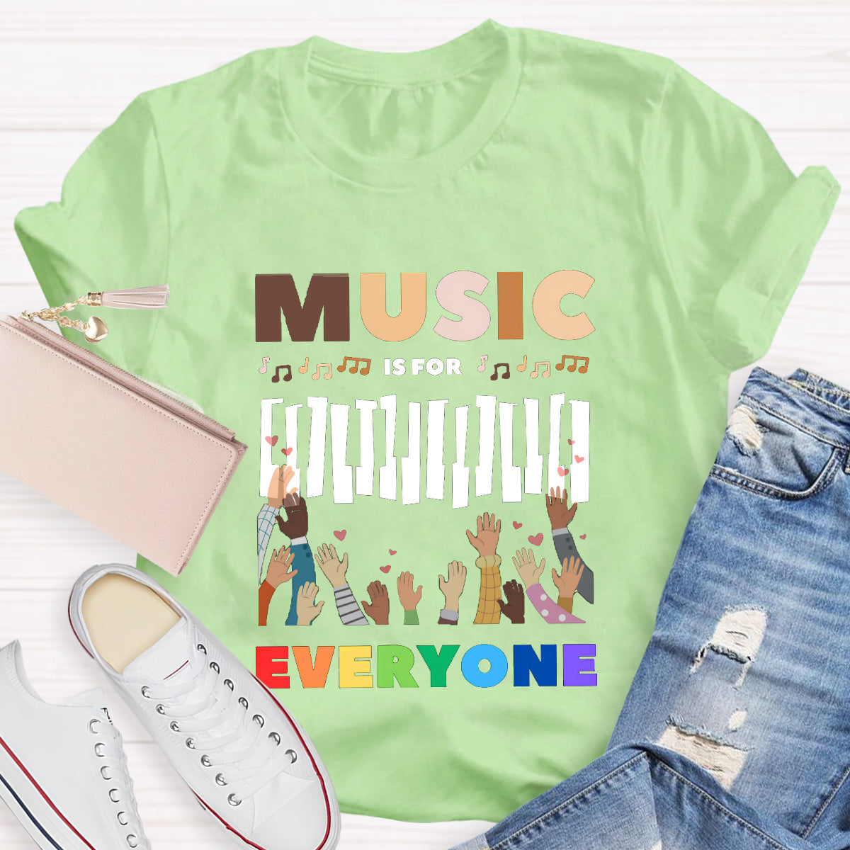 Music Is For Everyone Teacher T-Shirt