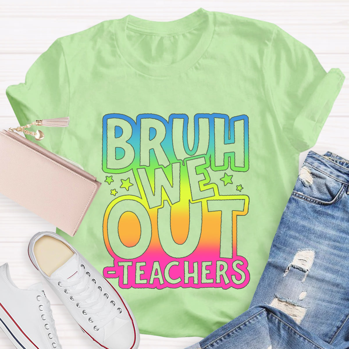 Bruh We Out Teachers Teacher T-Shirt