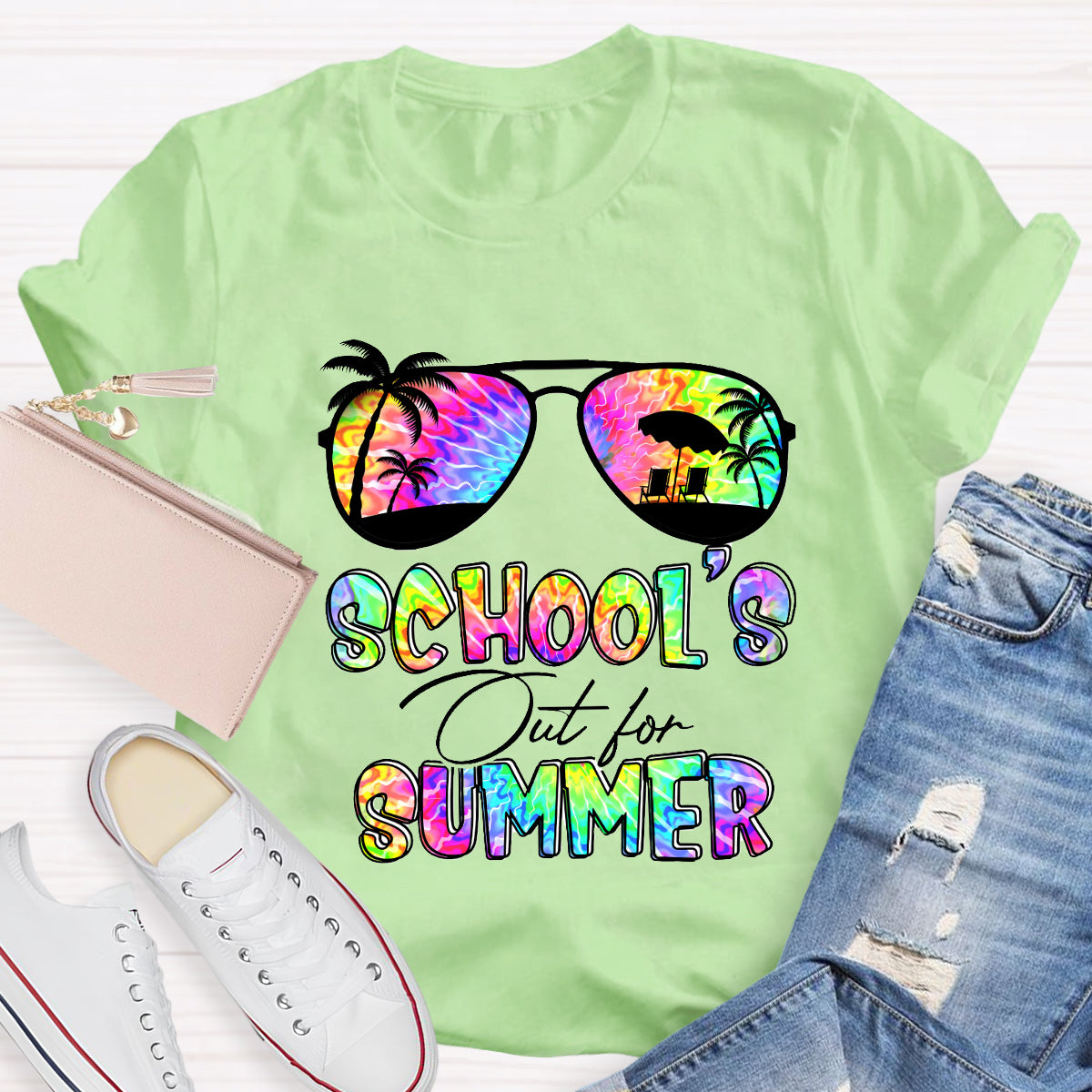 School's Out For Summer Colorful Beach Happy Summer T-Shirt