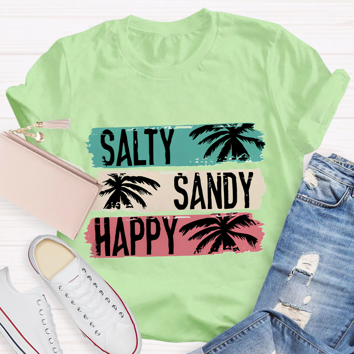 Salty Sandy Happy Teacher T-Shirt