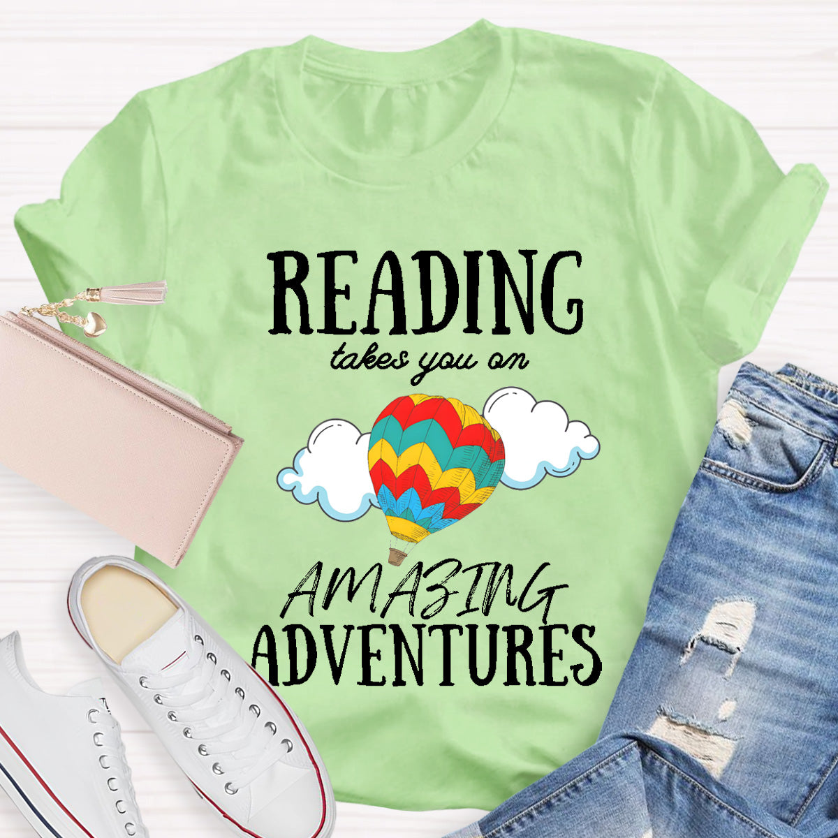 Reading Takes You On Amazing  Adventures Teacher T-Shirt