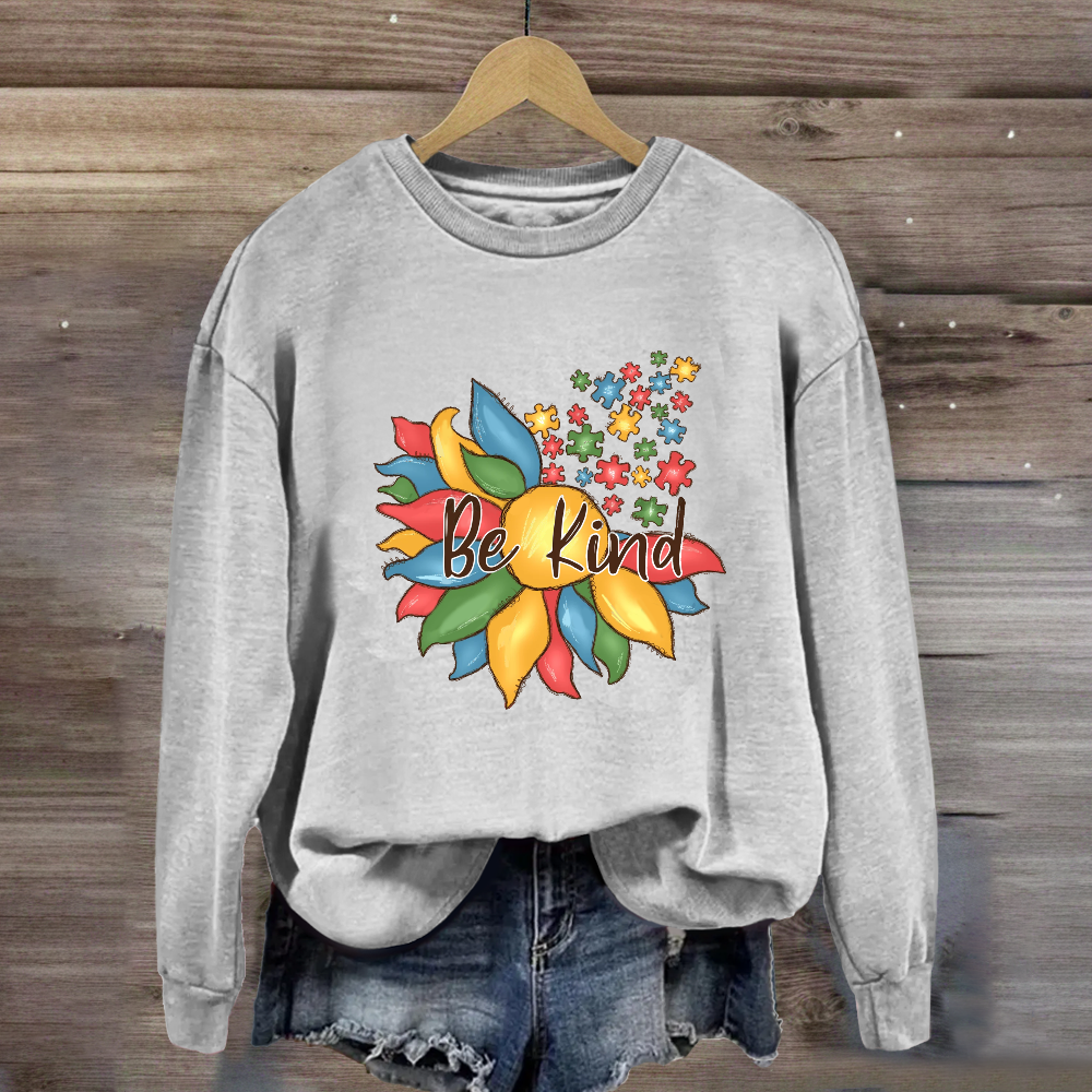 Be Kind Autism Floral Sweatshirt