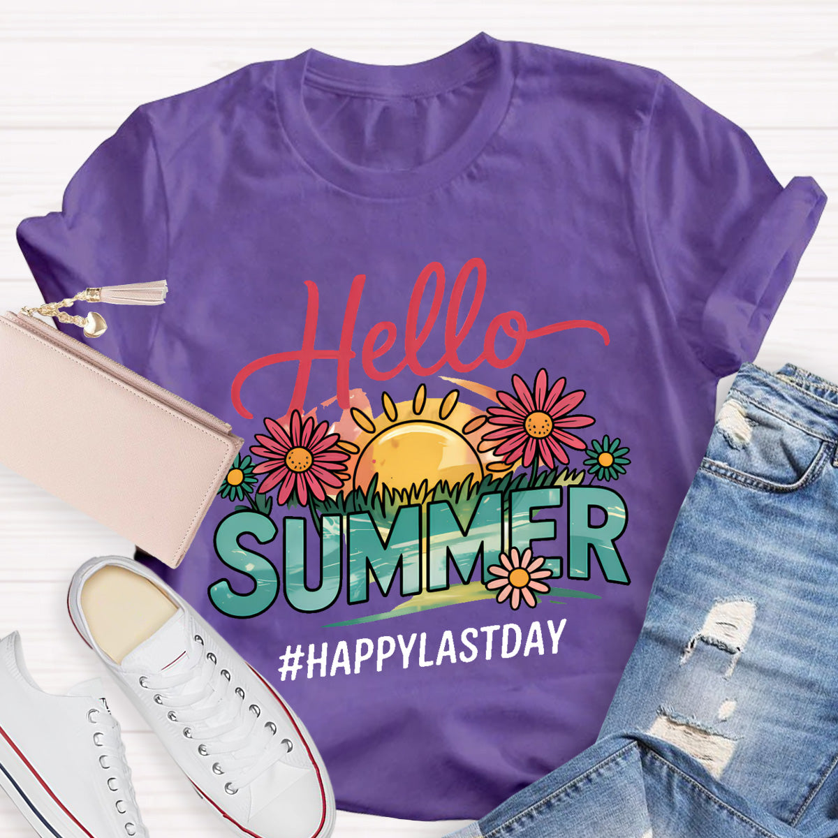 Hello Summer Happy Last Day Teacher T-Shirt