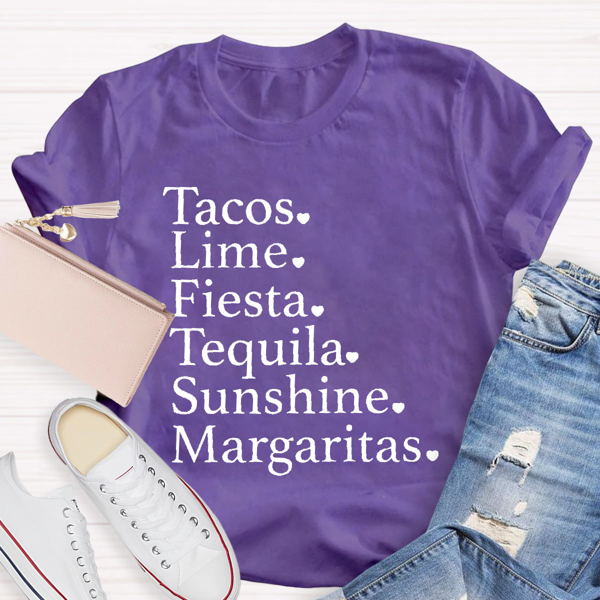 Tacos Lime Fiesta Tequila Margaritas Spanish Teacher T-Shirt