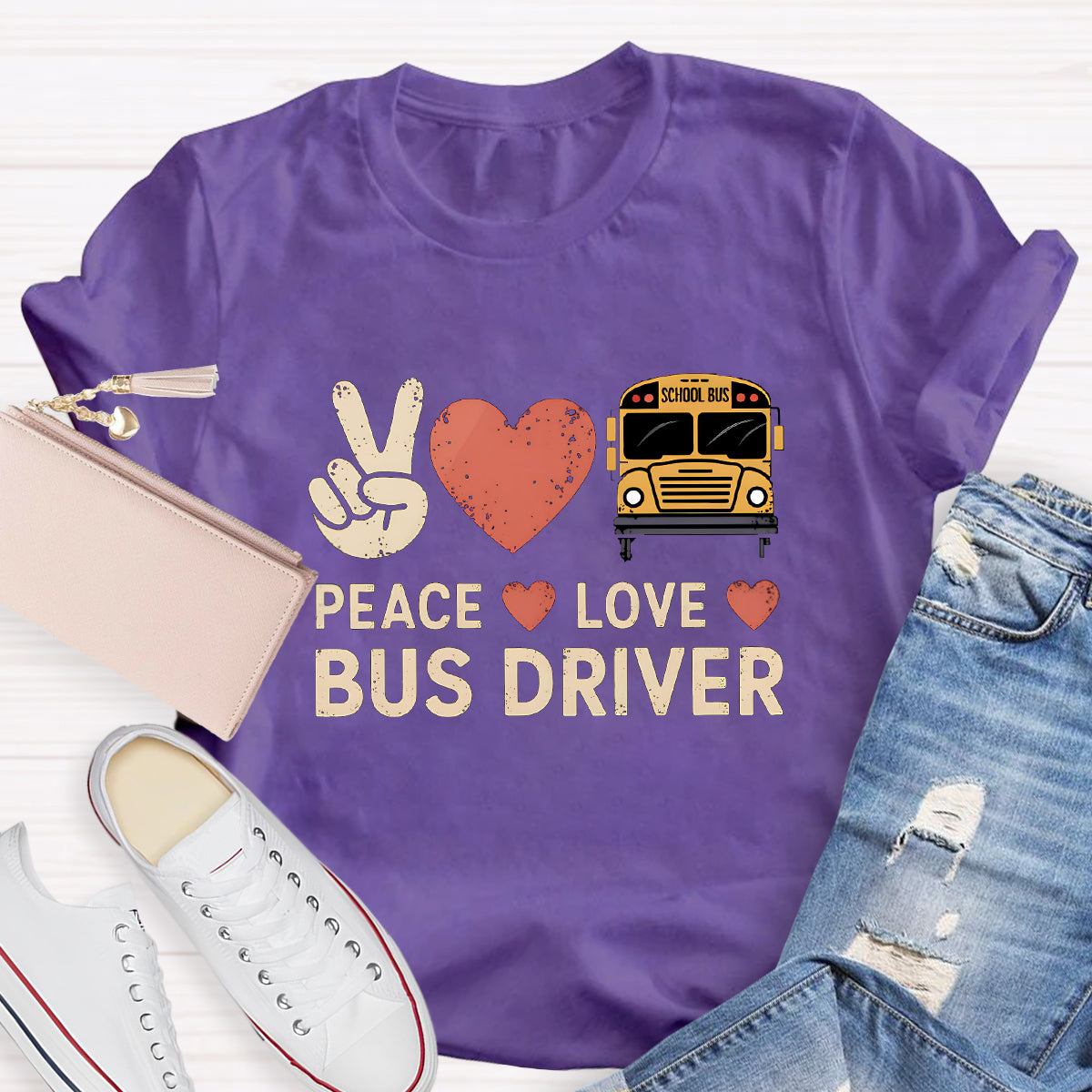 Peace Love Bus Driver T-Shirt