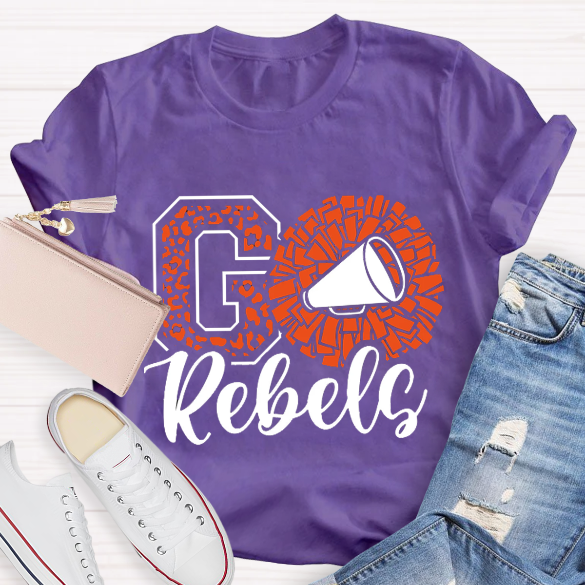 Leopards Rebels Cheer Little Mascot School Team Teacher T-Shirt