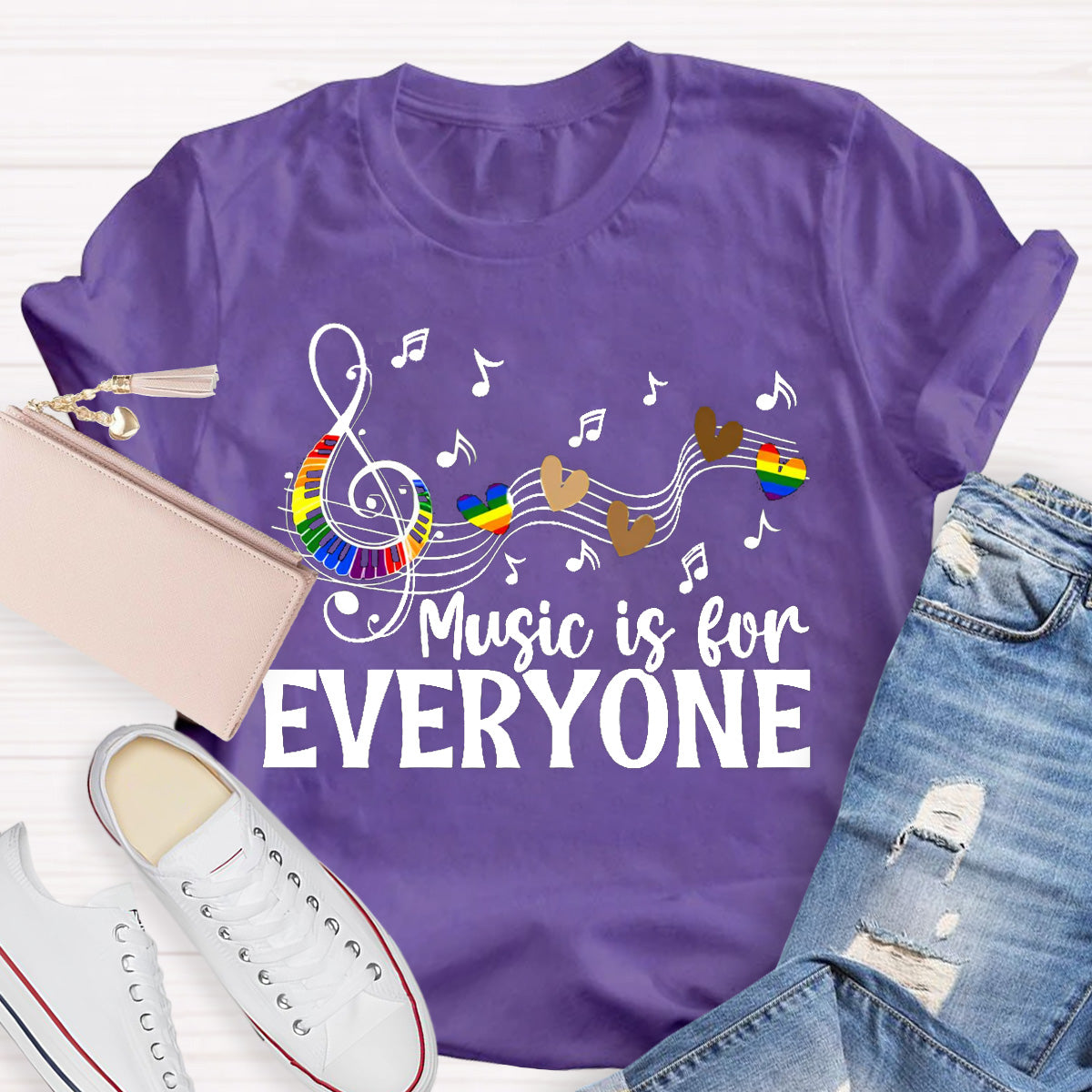 Music Is For Everyone Teacher T-Shirt