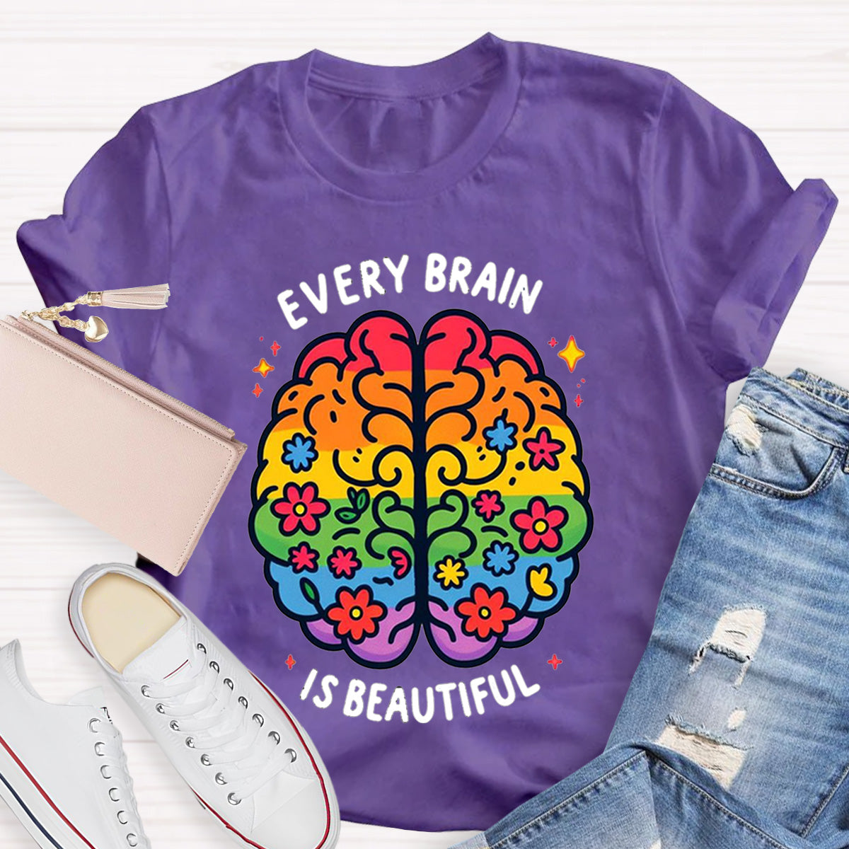 Every Brain Is Beautiful Teacher T-Shirt