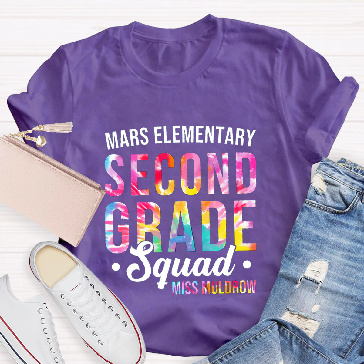 Personalized School Name And Grade Squad Teacher's Name T-Shirt