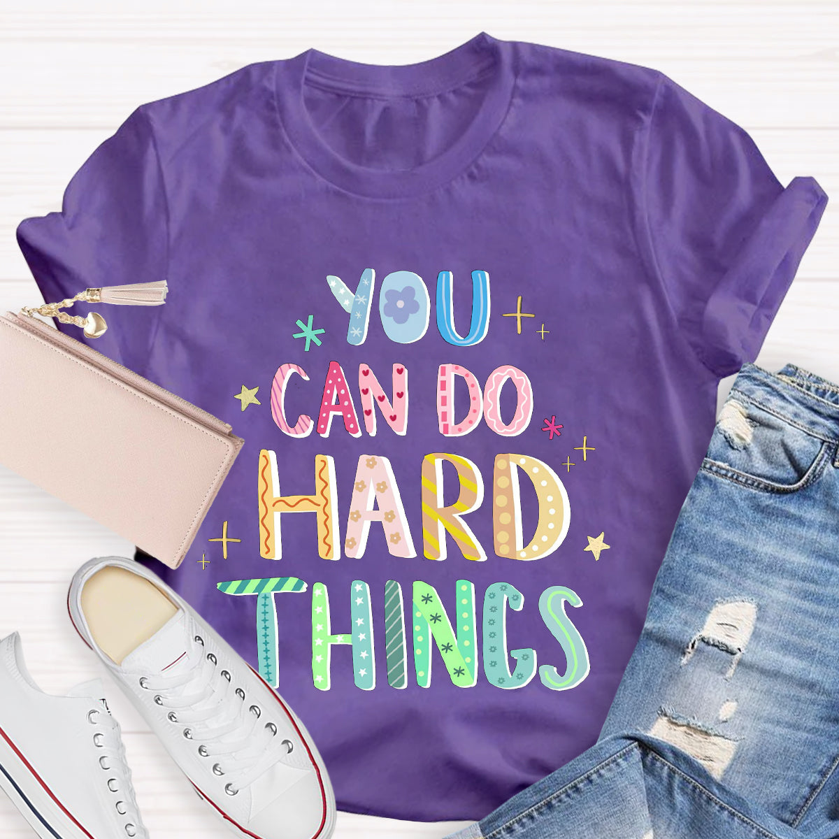 You Can Do Hard Things Motivational Language T-Shirt