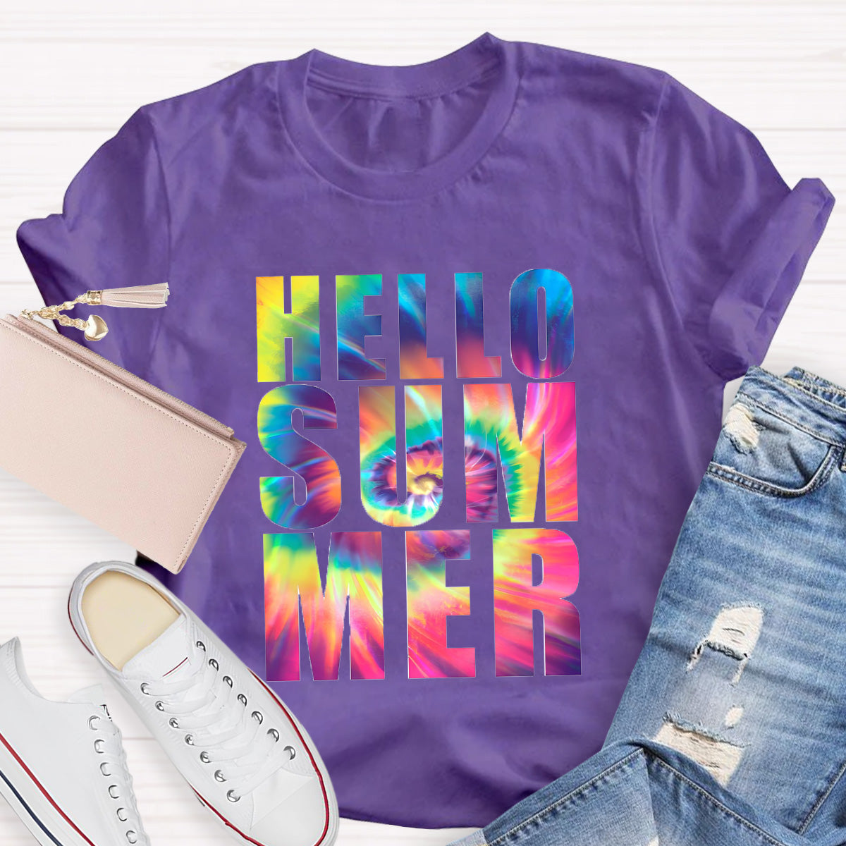 Hello Summer Rainbow Teacher T-Shirt