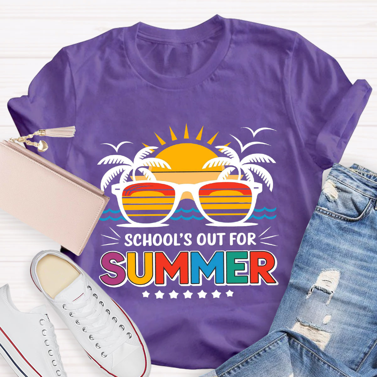 School's Out For Summer Sunglasses T-Shirt