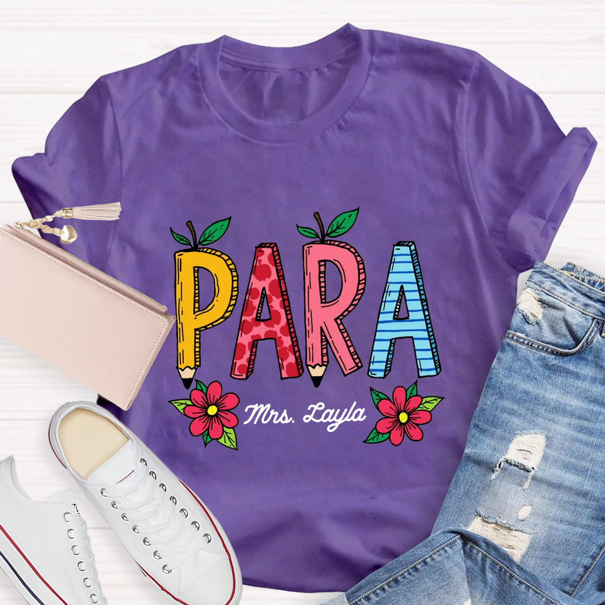 Personalized Paraprofessionals Teacher Name T-Shirt