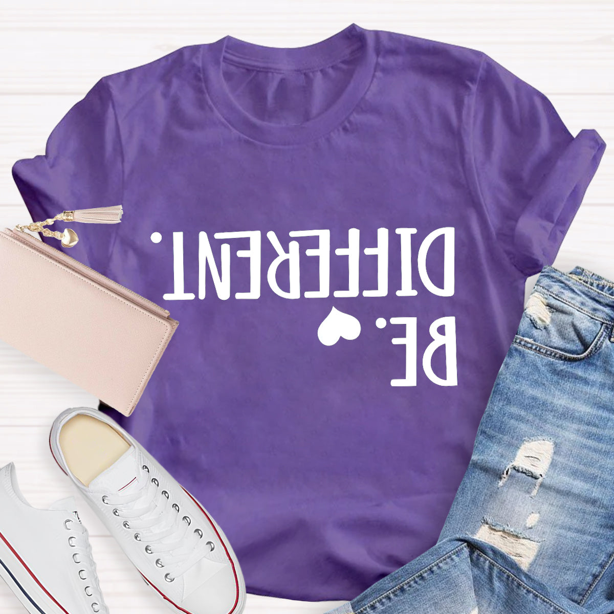 Be Different Text Reflection T-Shirt