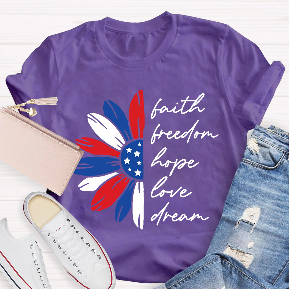 Freedom Hope Love Dream  Teacher T-Shirt
